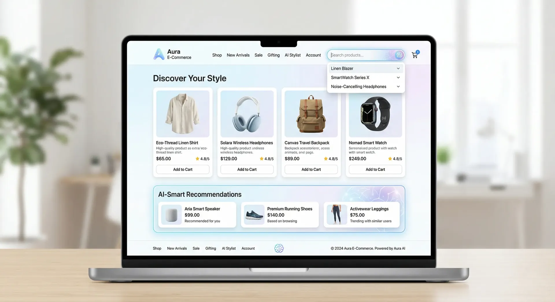 AI powered ecommerce platform with smart recommendations and search built using React and Python OrcaMinds