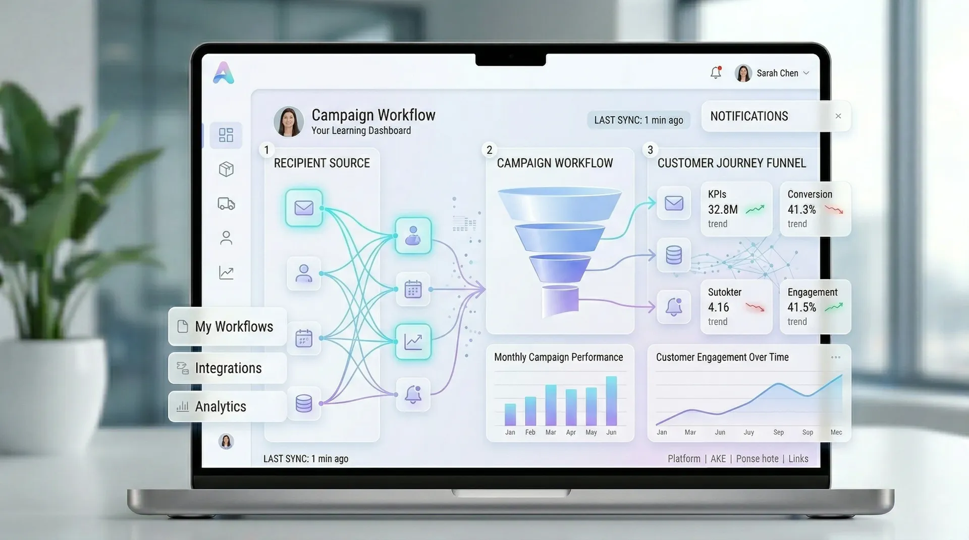 Marketing automation system for campaigns customer journeys and analytics using n8n Zapier OrcaMinds